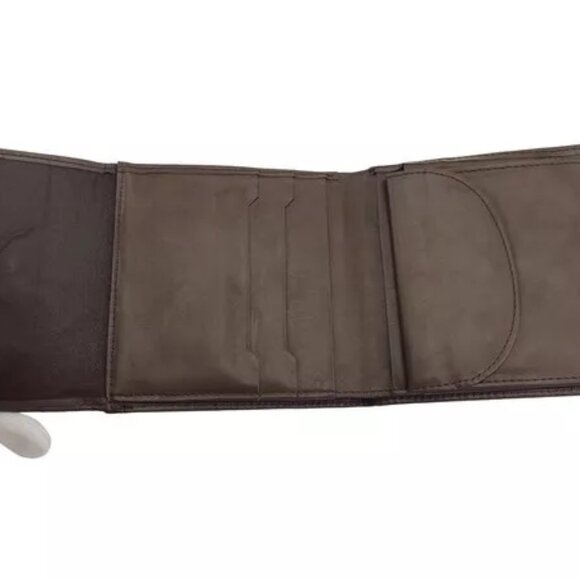 BURBERRY Trifold Wallet Check Beige Canvas x Leather Authentic Used - Picture 5 of 7